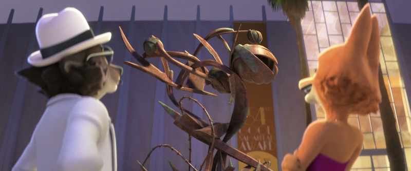 As for the sculpture, I think it's about perspective
