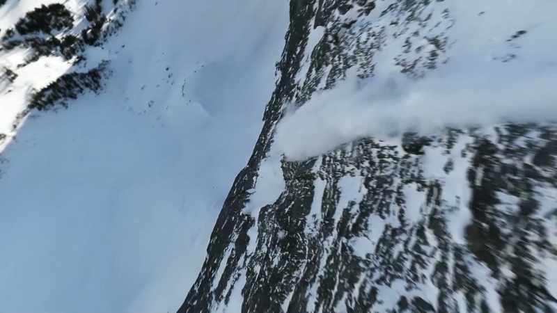 As it tumbles downwards