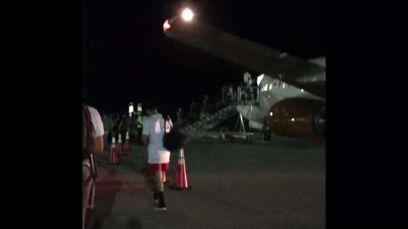As we were getting on the plane