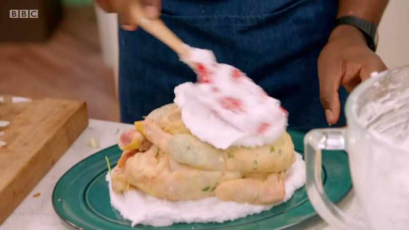 As well as his salt-baked chicken