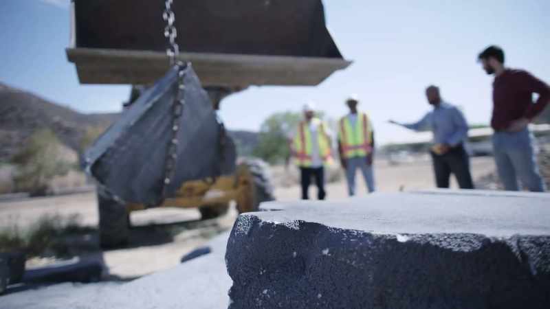 As we're breaking apart the concrete slab