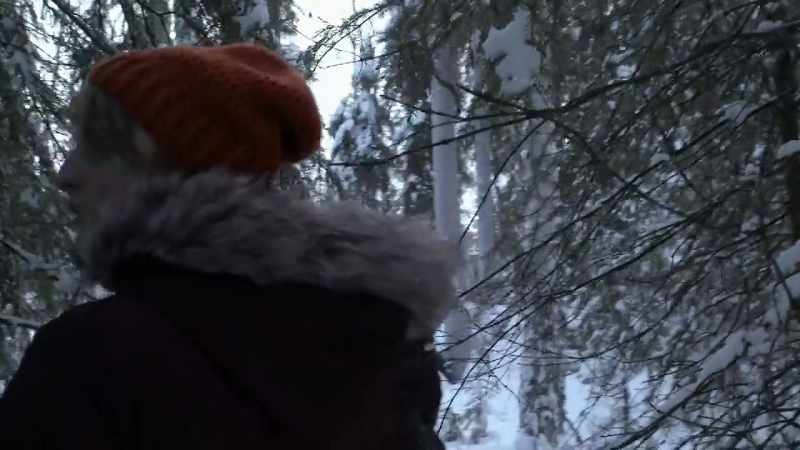As we're walking through the trees and it's just building
