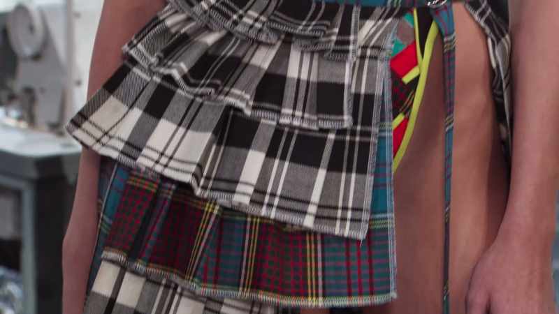 Ashton's really comfortable with plaid when it comes to prints and