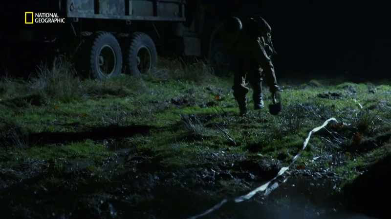 At a distinct disadvantage here, the trucks make a desperate escape