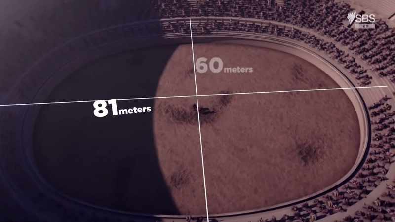 At first, 81m long by 60m wide
