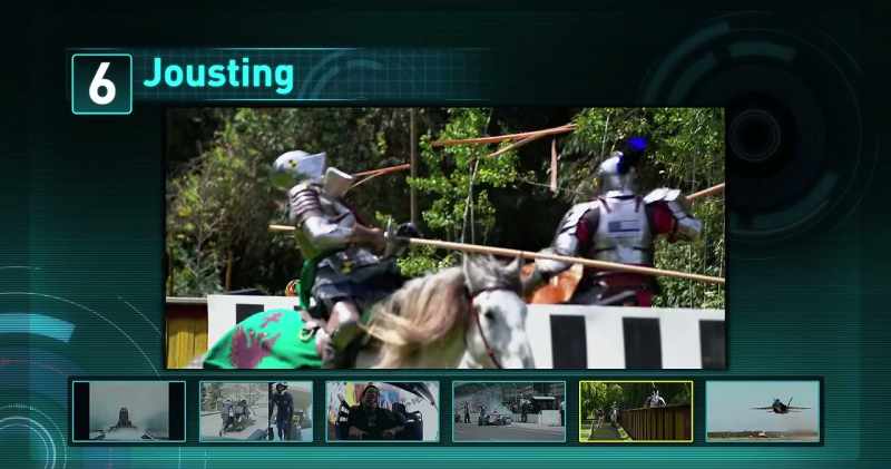 At number six, jousting