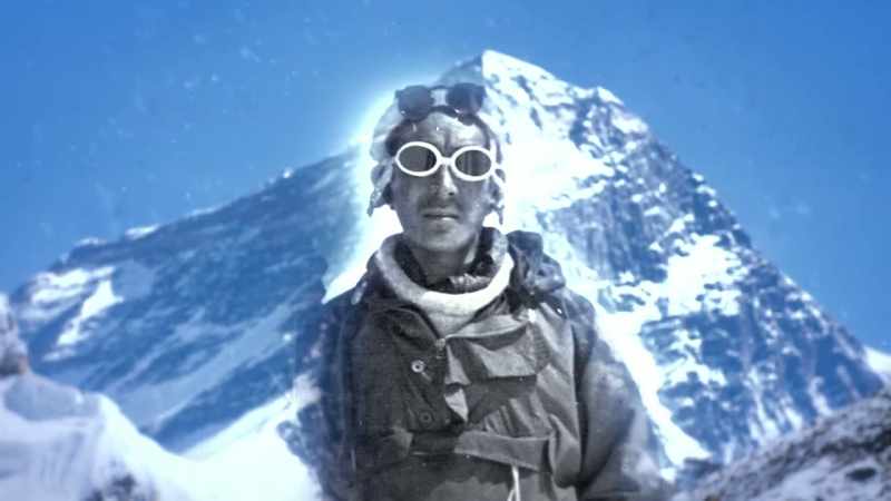 At his side is legendary sherpa
