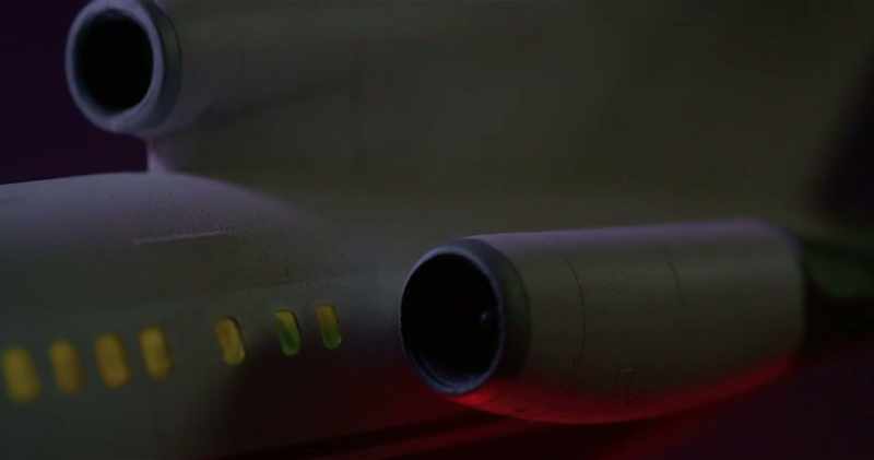 At the back of the plane, there was drop-down staircase