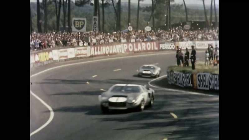At the esses, the seven-liter Ford GTs