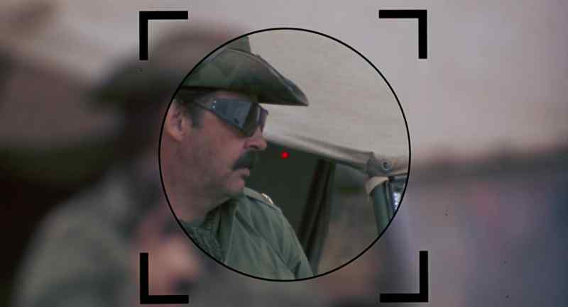 At the Jeep. Designer sunglasses