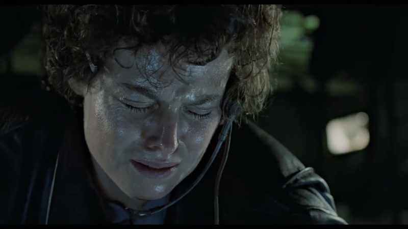 At the moment when the chestburster first erupts
