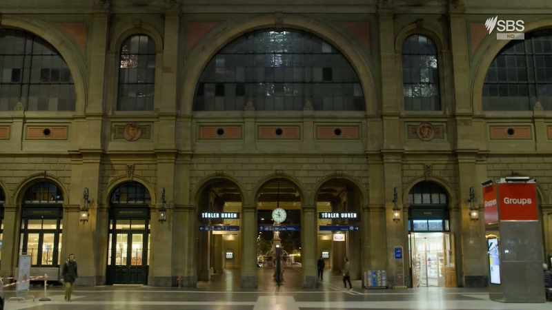 At Zurich station, the dance floor is empty. Well, almost