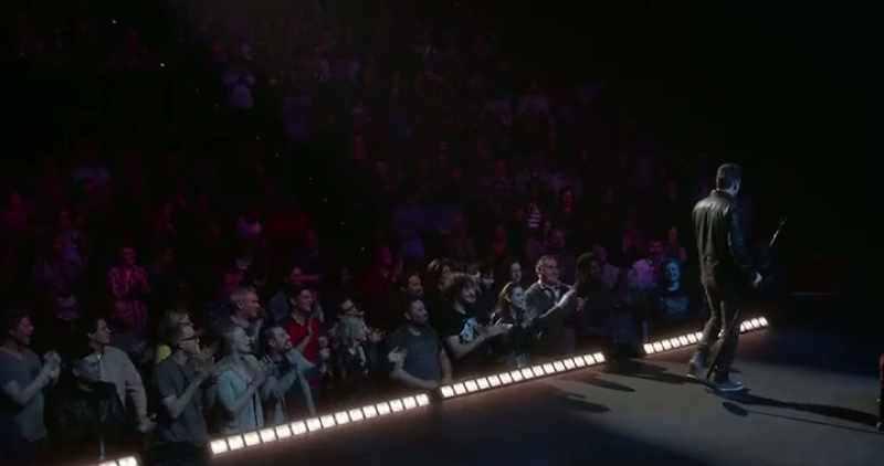 [audience continues cheering]