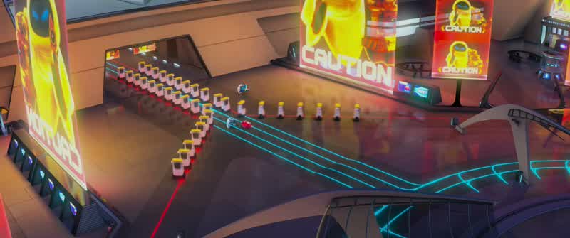 Auto! Auto! Mutiny. Mutiny. Stupid wheel. Caution. Rogue robots. Caution. Rogue robots. The plant!