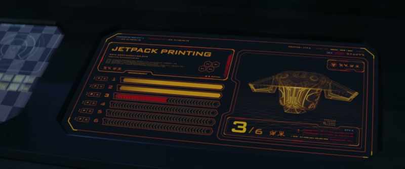 AUTOMATED VOICE: Jet pack printing three of six complete