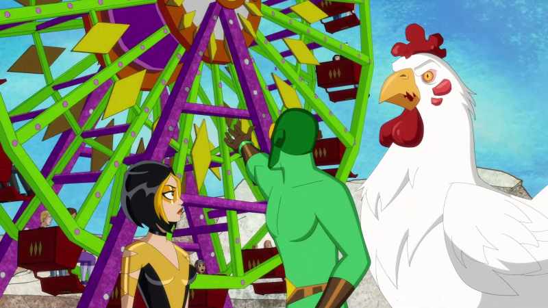 Babe, we gotta get this chicken away