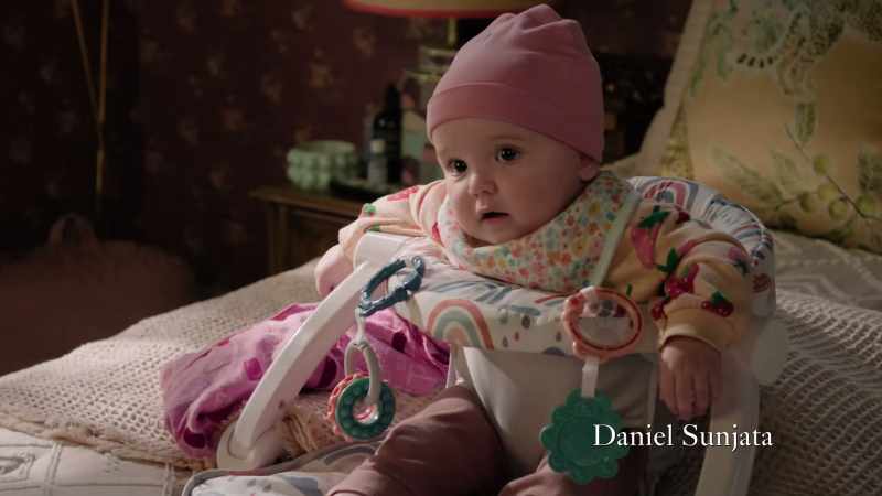[ Baby babbling ]