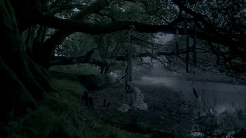 (Baby coos softly, Aslaug weeps quietly)