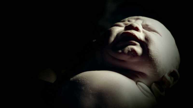 (baby cries)