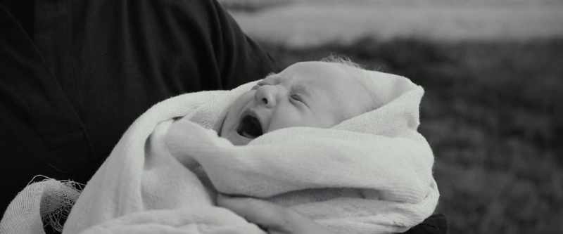 (baby crying)