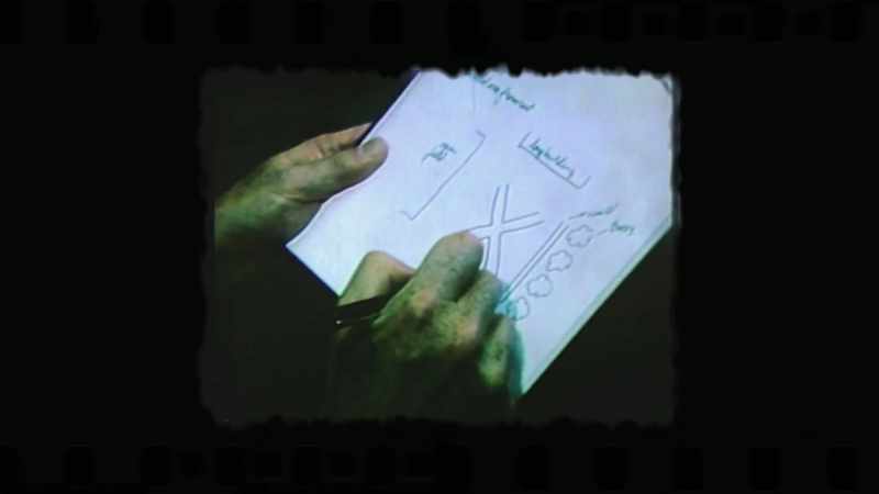 Back in the room, the subject sketched a pattern