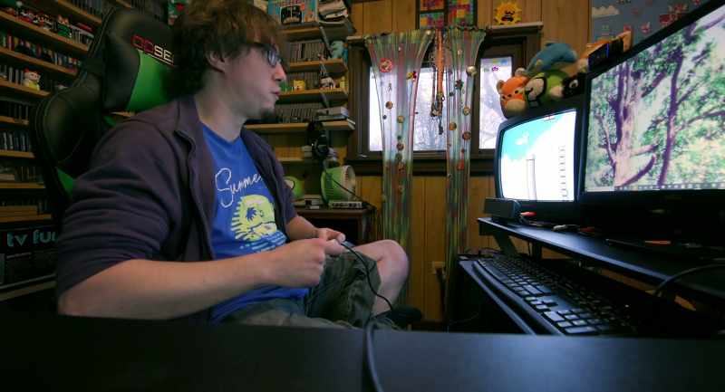 Bail off Yoshi to hit the on-off switch
