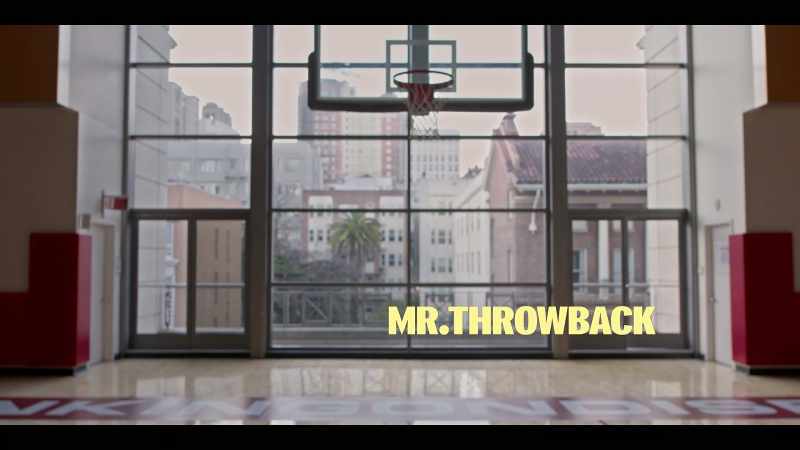 [basketball bouncing]