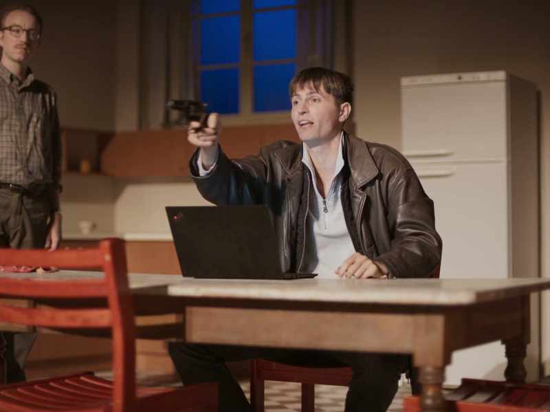 Be careful. If you call the cops, I'll shoot someone