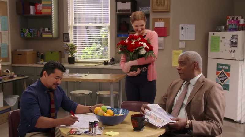 Beautiful flowers for a beautiful lady. -[chuckles]
