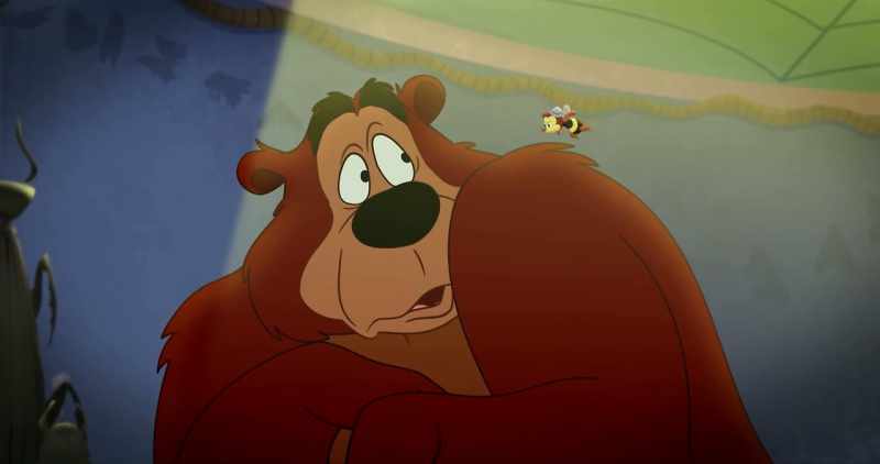 (bee buzzing) -(grunting)
