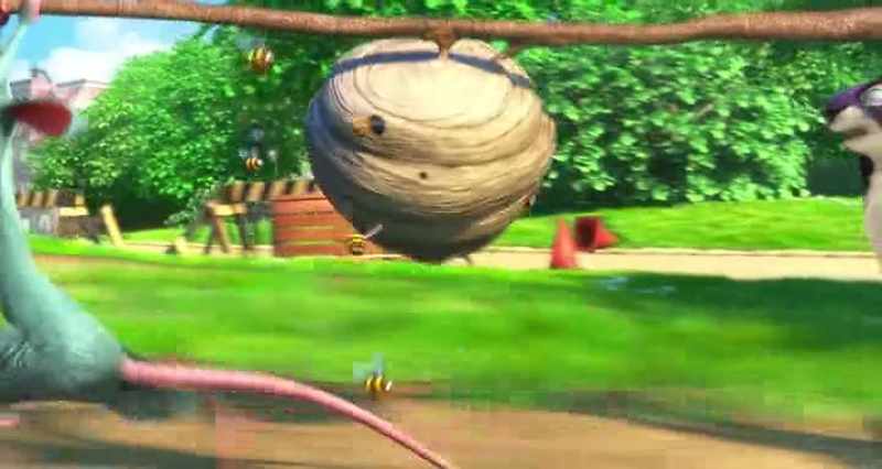 [bees buzzing]