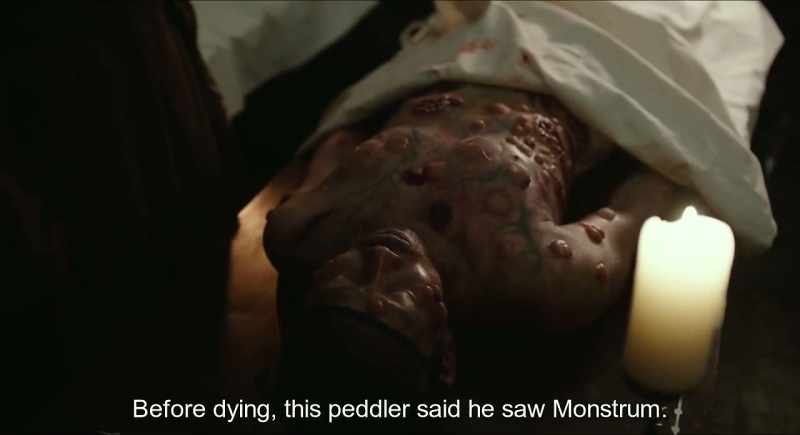 Before dying, this peddler said he saw monstrum