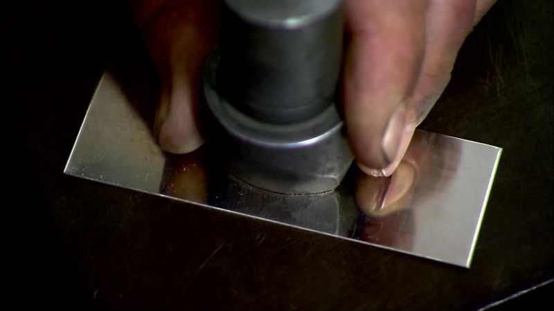 BEFORE FUSING A PEWTER RECTANGLE
