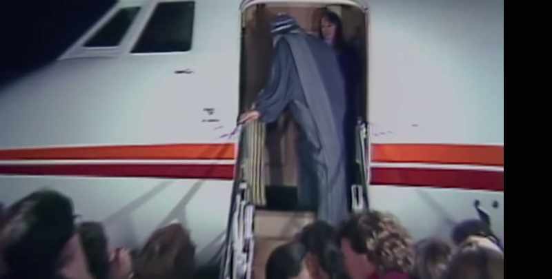 Before he got on the plane, he waved