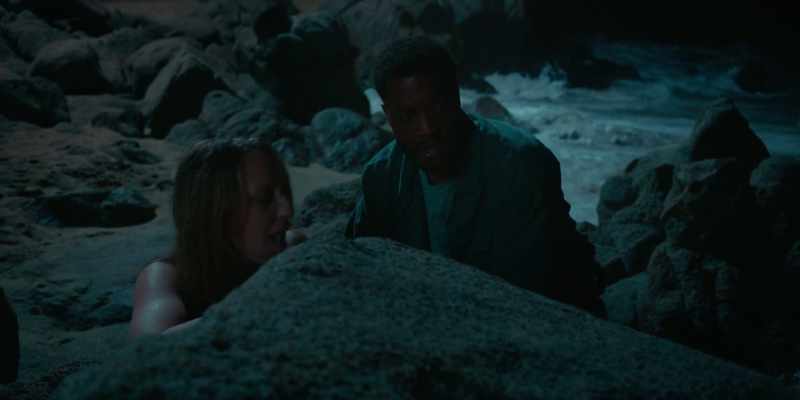 Behind the-- Behind the gray rock