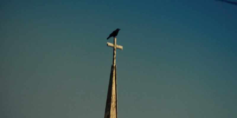 [bell continues tolling] -[bird cawing]