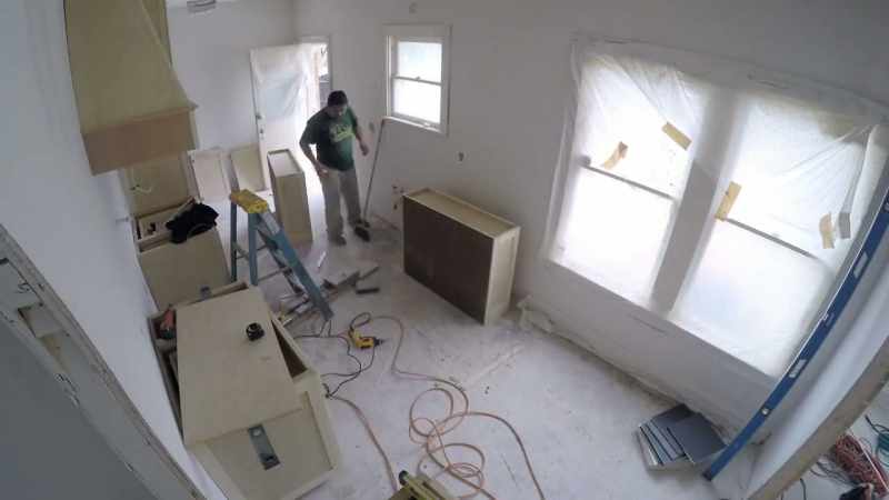 Between the color cabinets