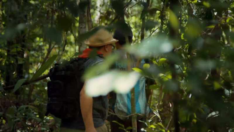 Beyond the pyramid, Edwin spots more ruins