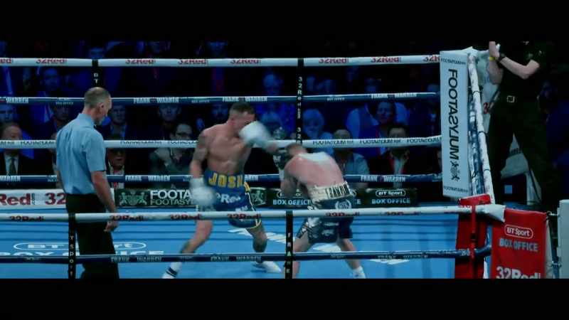 Big left hook from Warrington. What a start to this fight