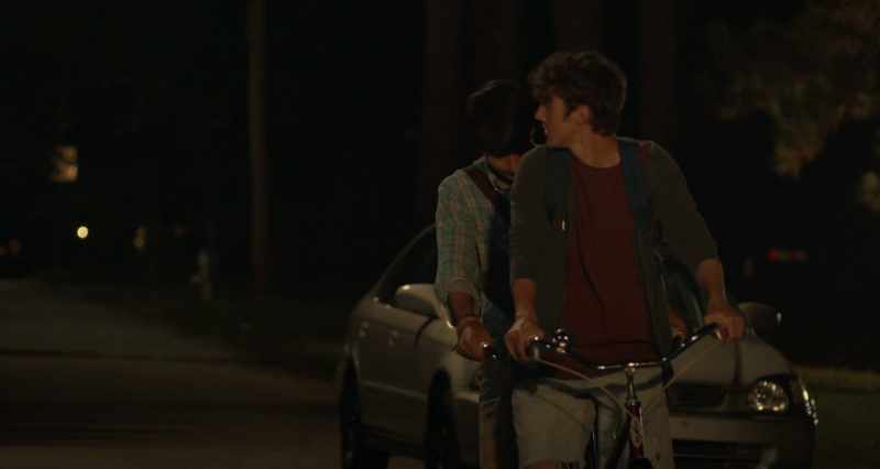 [bike brakes creaking]