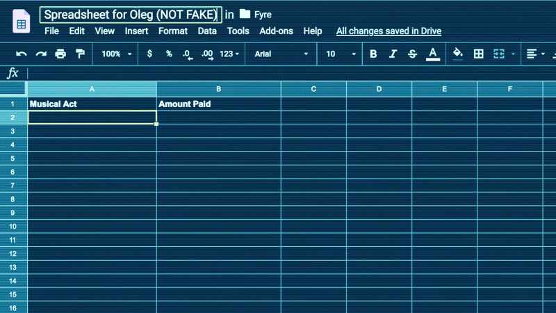 Billy created a spreadsheet and wrote in 