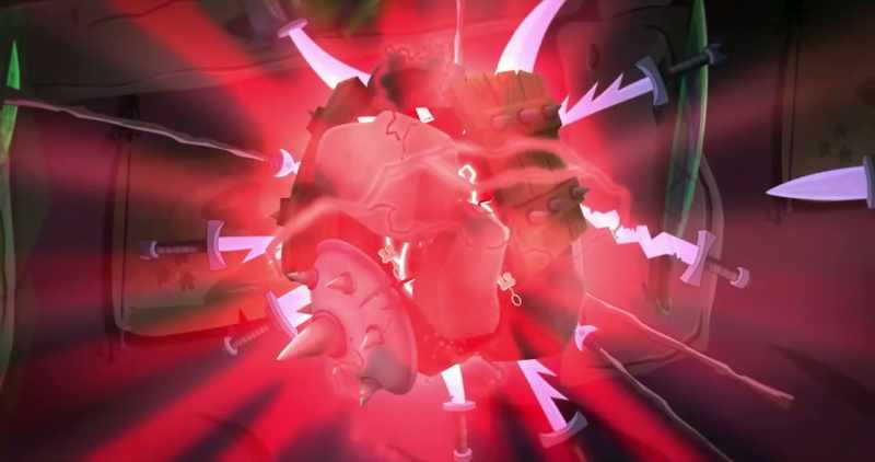 (blades clinking)
