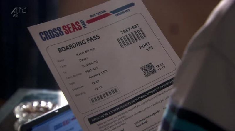 Boarding pass. So your ferry leaves on Tuesday?