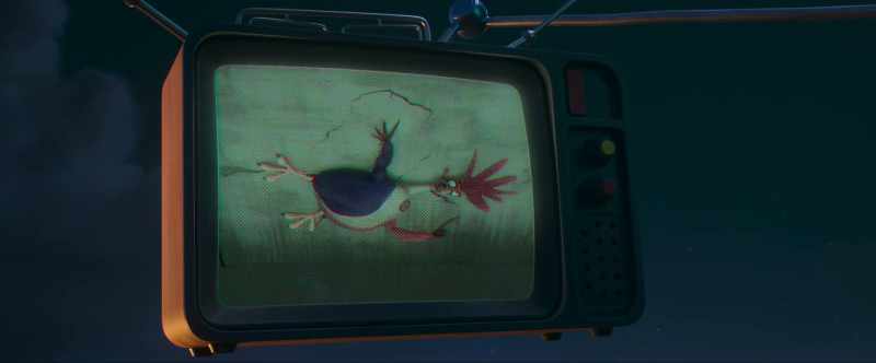 [body thudding] - [rooster groaning]