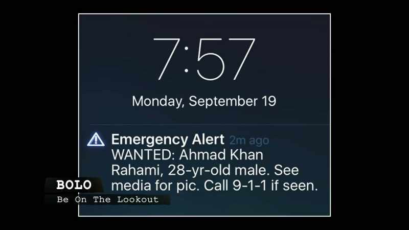BOLO alert. [alarm sounding]
