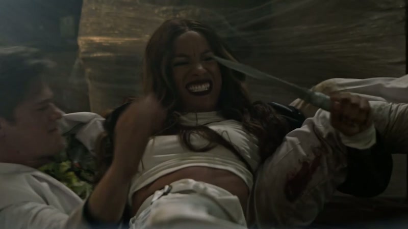 [both grunting] -[bodies thud]