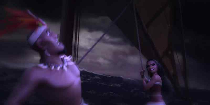 [both grunting] - [Moana gasps]