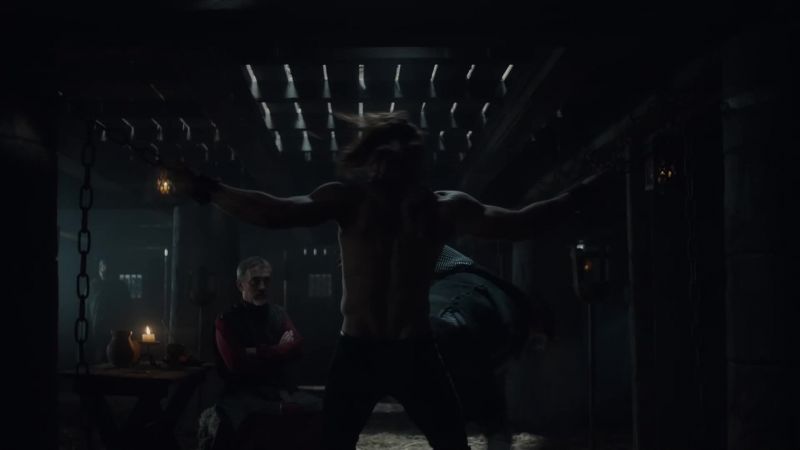 [both grunting]