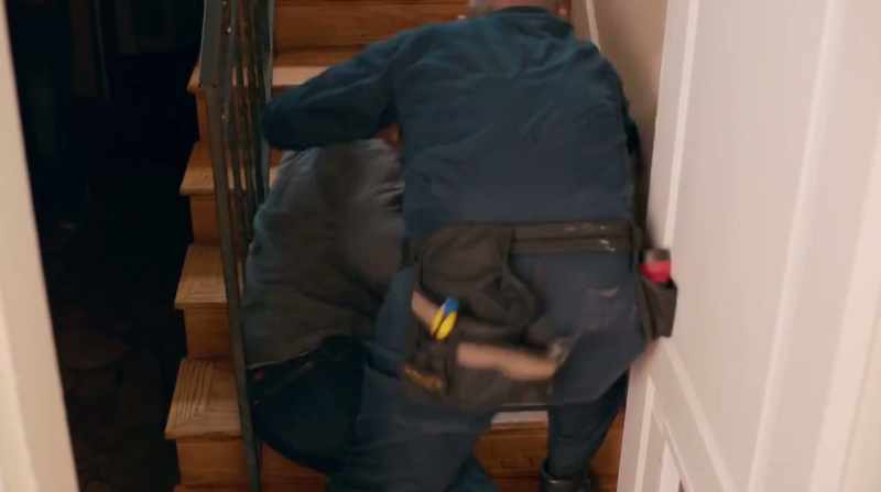 [both grunting]