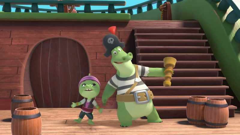 [both] ♪ Oh, we're crocodile pirates from over the sea ♪